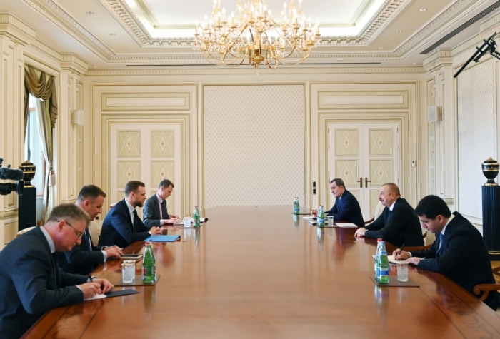 President Ilham Aliyev received delegation led by Lithuanian FM