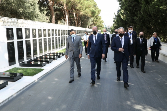 President of European Council Charles Michel visits Alley of Martyrs