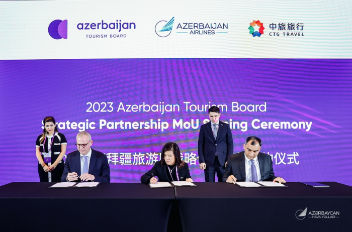AZAL, Азербайджанское Бюро по туризму и China Tourism Group подписали трехсторонний меморандум о взаимопонимании -ФОТО 