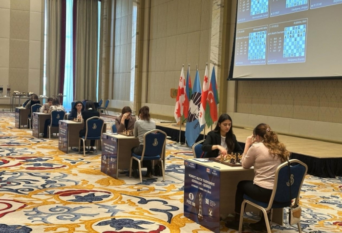 Женская сборная Азербайджана по шахматам сыграла вничью с Грузией
