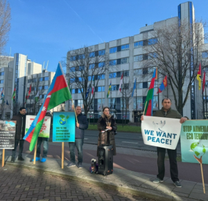Члены азербайджанской диаспоры провели в Гааге мирную акцию протеста против минного террора