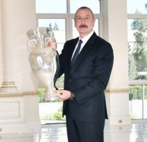 President Ilham Aliyev presented EURO 2020 Trophy
