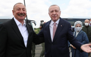 Ilham Aliyev welcomed  Recep Tayyip Erdogan in Fuzuli district