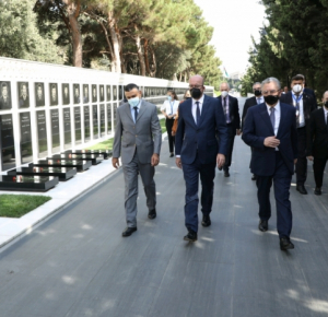 President of European Council Charles Michel visits Alley of Martyrs