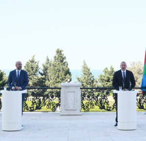  Ilham Aliyev,  Charles Michel gave joint press conference 