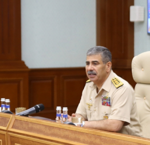 General Zakir Hasanov at the Central Command Post
