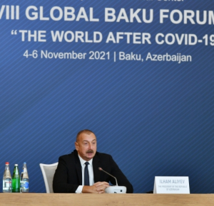 President Ilham Aliyev attends the opening of the Forum
