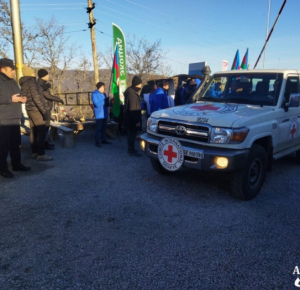 Eight ICRC vehicles passed freely through protest area