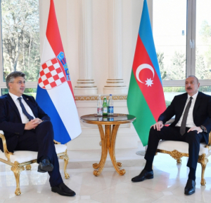   Состоялась встреча Президента Азербайджана Ильхама Алиева с премьер-министром Хорватии Андреем Пленковичем-<span style=
