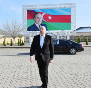 Президент Ильхам Алиев принял участие в мероприятии, посвященном сдаче в эксплуатацию систем обеспечения питьевой водой города Нефтчала