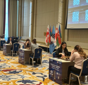 Женская сборная Азербайджана по шахматам сыграла вничью с Грузией